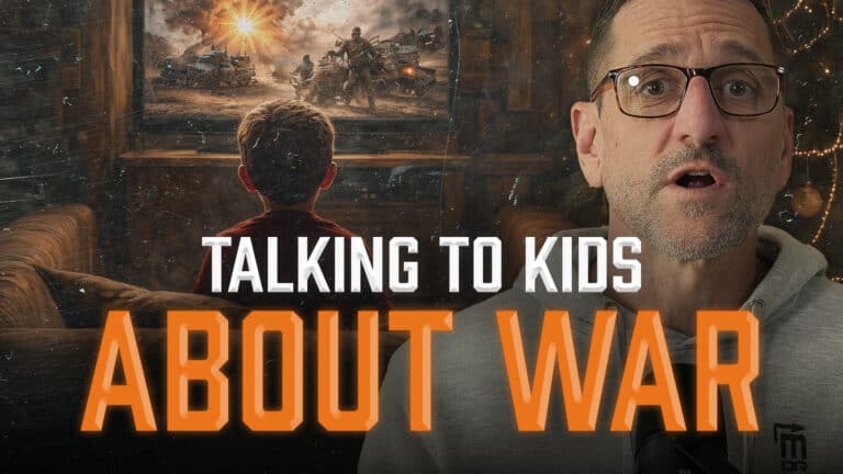 March or Die Thumbnail with Jeremy Stalnecker and text that reads "Talking to Kids About War"