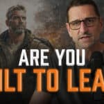 Jeremy Stalnecker of the March or Die podcast asking 'Are You Built to Lead?' with a cinematic military-style background and an American flag.