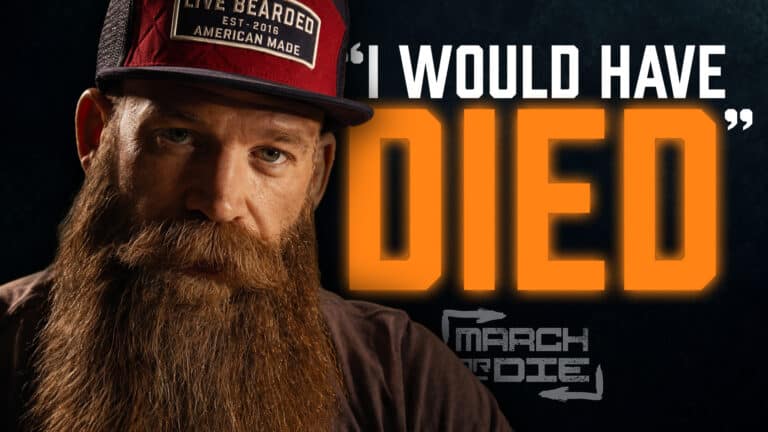 Sean Kennard staring into the camera with the text "I would have died"