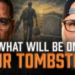 A thumbnail for a discussion with Jeremy Stalnecker and Dagan Van Oosten, featuring the text "WHAT WILL BE ON YOUR TOMBSTONE" in white and orange.